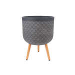 Lillepott SKY PAO D37xH52.3cm, tumehall, puidust jalgadega