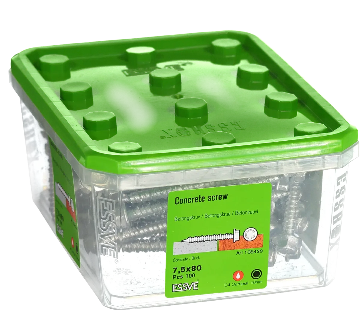 Betoonikruvi 7,5x80 Corrseal 100tk - Pilt 2
