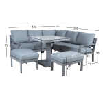 Aiamööblikomplekt RIO 4-osaline, hallikasbeež - Image 2