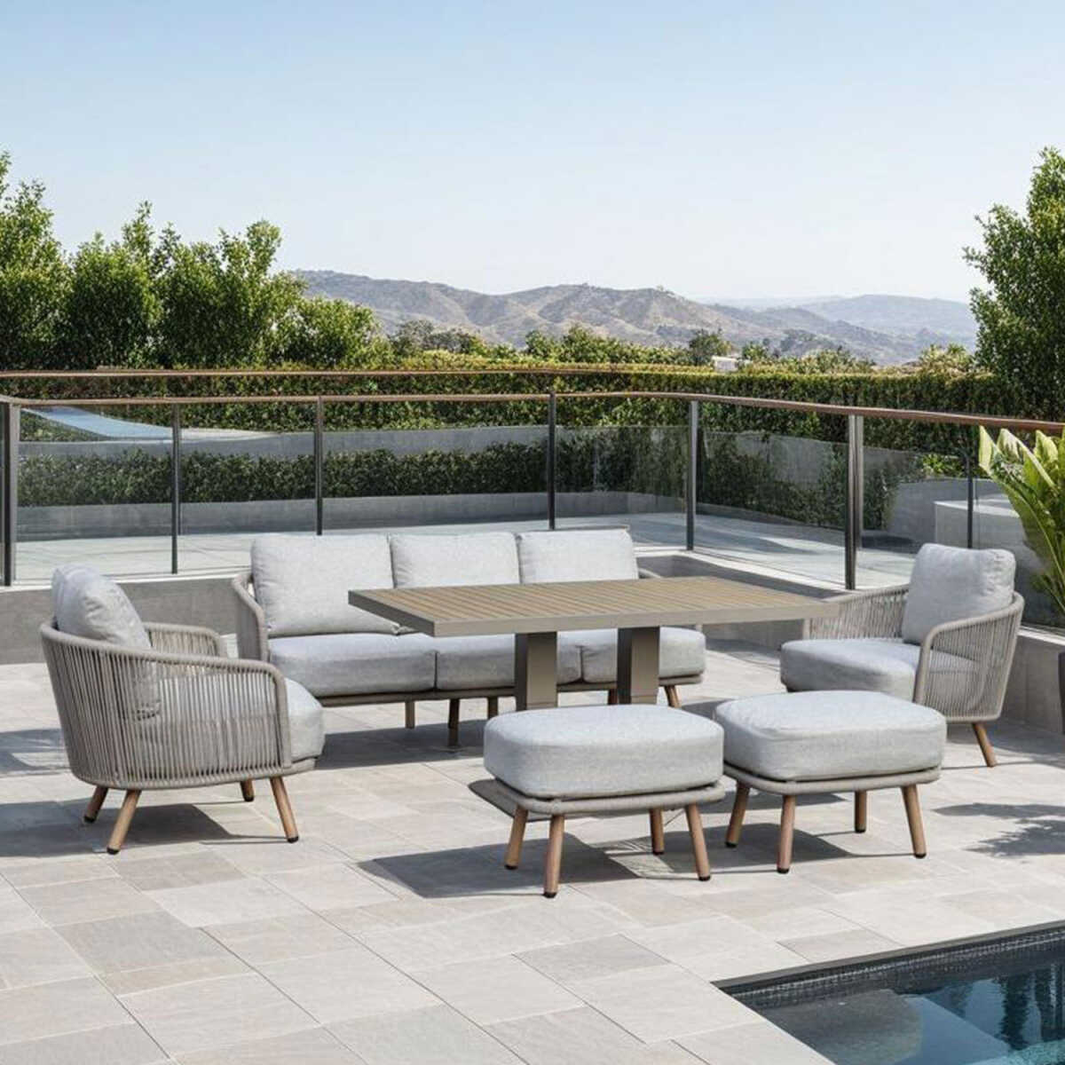 Aiamööblikomplekt MALISE 6-osaline, beež - Image 9