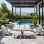 Aiamööblikomplekt MALISE 6-osaline, beež - Image 10