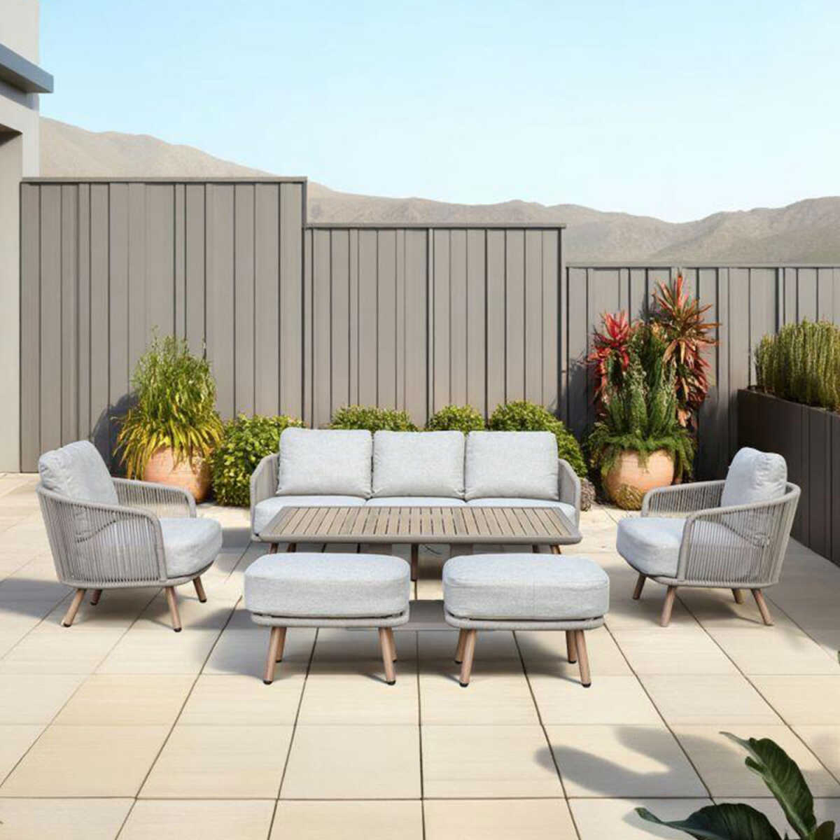 Aiamööblikomplekt MALISE 6-osaline, beež - Image 11