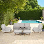 Aiamööblikomplekt MARENDA 6-osaline, hall/beež - Image 5