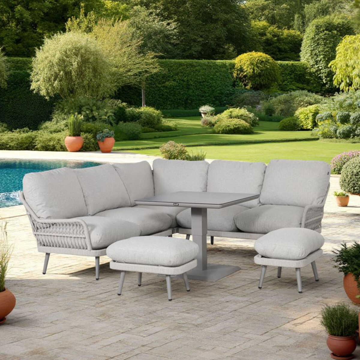 Aiamööblikomplekt MARENDA 4-osaline, hall/beež - Image 3