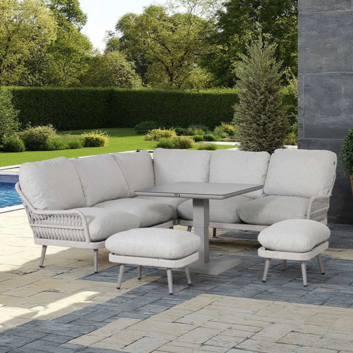 Aiamööblikomplekt MARENDA 4-osaline, hall/beež - Image 4