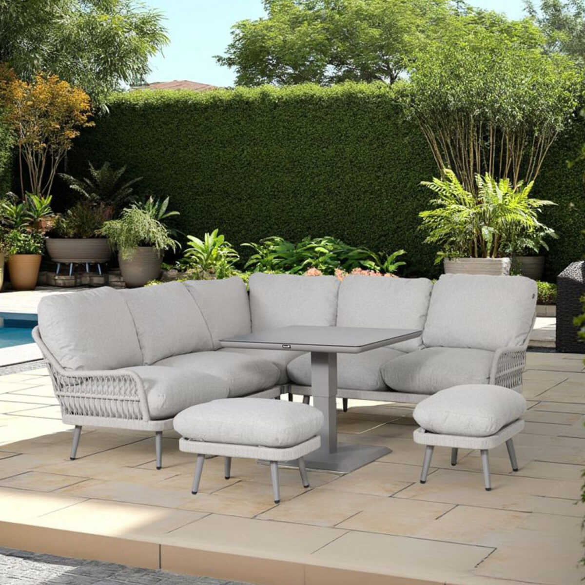 Aiamööblikomplekt MARENDA 4-osaline, hall/beež - Image 5