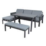 Aiamööblikomplekt DELGADO nurgadiivan, laud ja pink - Image 2