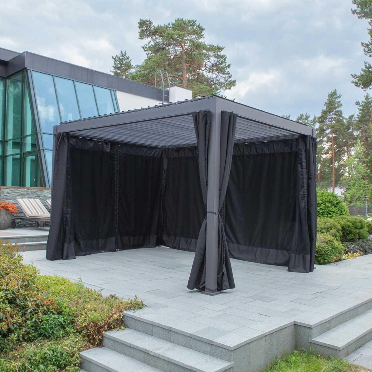 Polüesterkardinad varikatusele MIRADOR-111 3x3m, must - Image 3