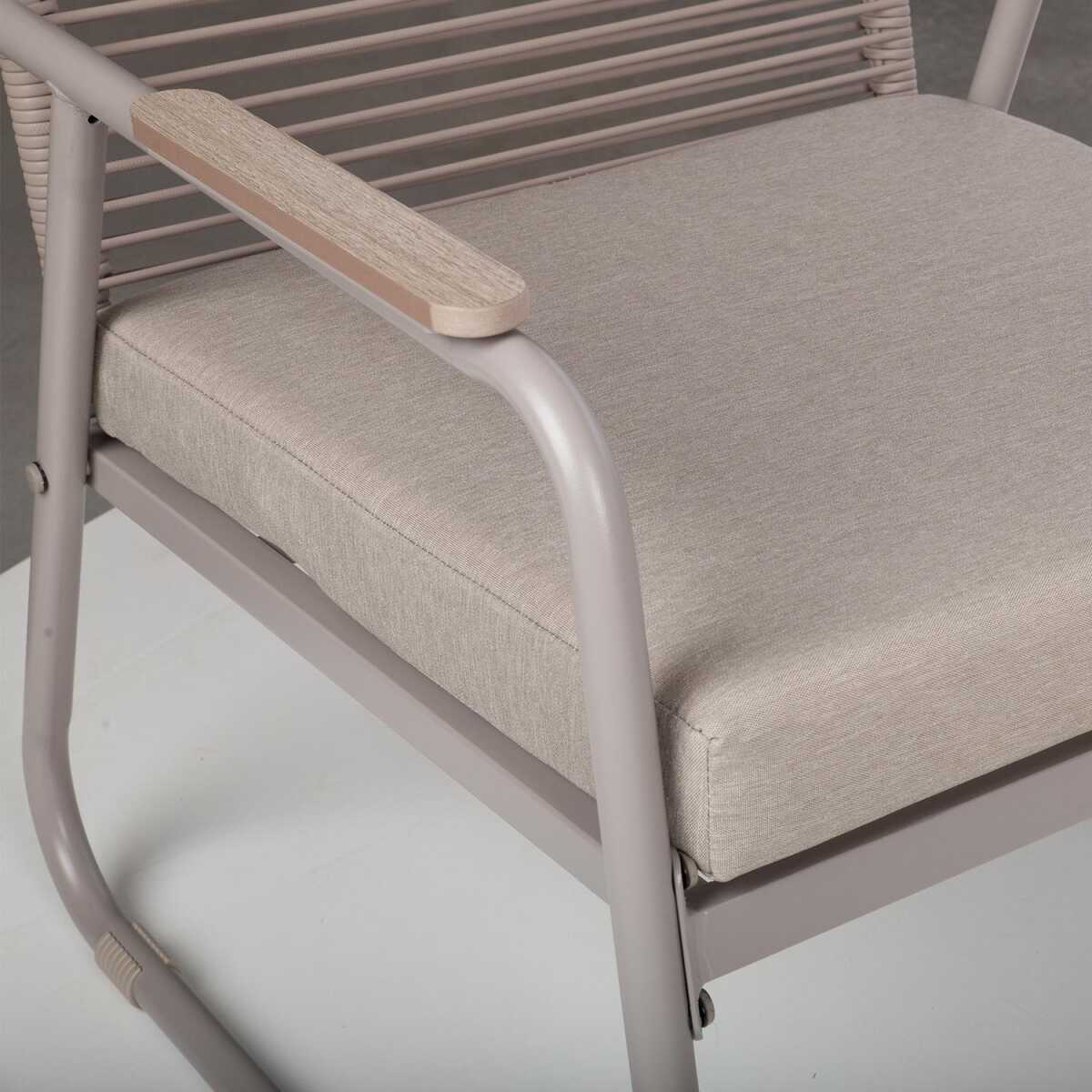 Aiamööblikomplekt MACOS laud, diivan ja 2 tooli, beež - Image 5