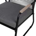 Aiamööblikomplekt MACOS laud, diivan ja 2 tooli, hall/must - Image 4