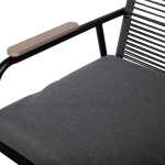 Aiamööblikomplekt MACOS laud, diivan ja 2 tooli, hall/must - Image 5