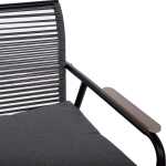 Aiamööblikomplekt MACOS laud, diivan ja 2 tooli, hall/must - Image 6