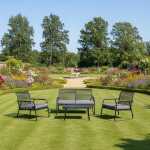 Aiamööblikomplekt MACOS laud, diivan ja 2 tooli, hall/must - Image 7