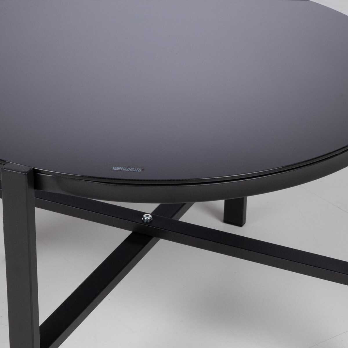 Aiamööblikomplekt CANAAN laud, pink ja 2 tooli, must - Image 3