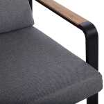 Aiamööblikomplekt LONA laud, diivan ja 2 tooli, hall/must - Image 5