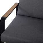 Aiamööblikomplekt LONA laud, diivan ja 2 tooli, hall/must - Image 6