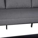 Aiamööblikomplekt LONA laud, diivan ja 2 tooli, hall/must - Image 7