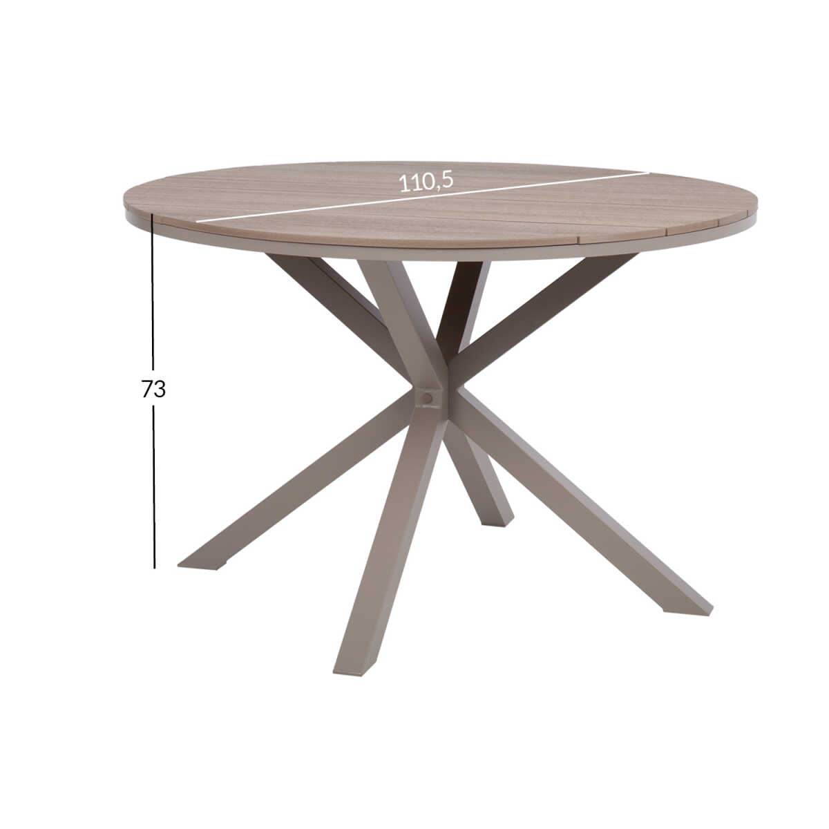 Laud PORTO D110,5xH73cm, beež/hall - Image 2