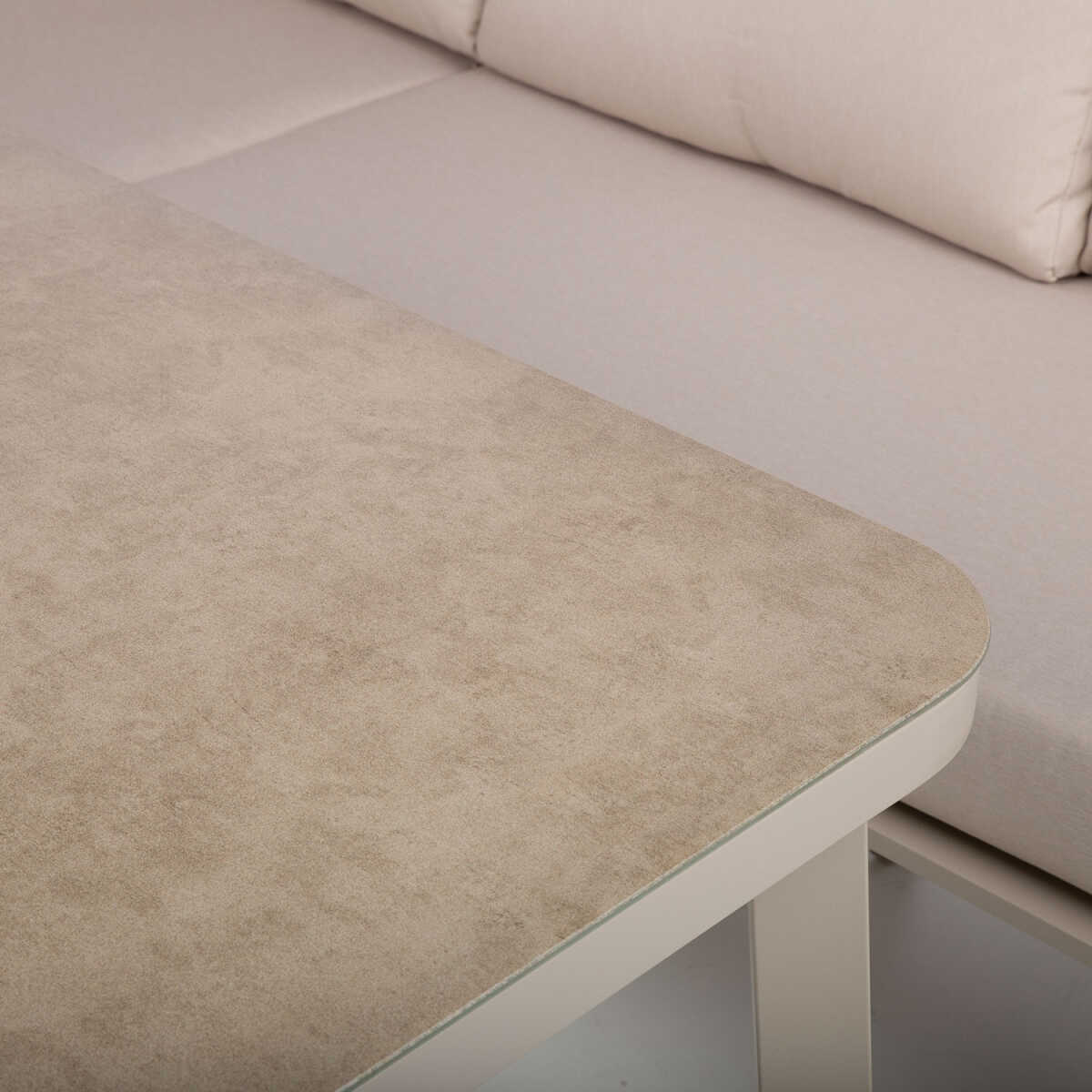 Aiamööblikomplekt UPLAND laud ja nurgadiivan, beež - Image 9