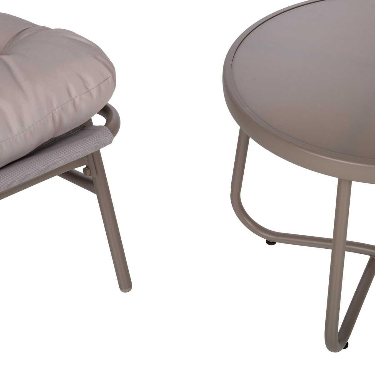 Aiamööblikomplekt JIVE laud ja 2 tooli, taupe - Image 3