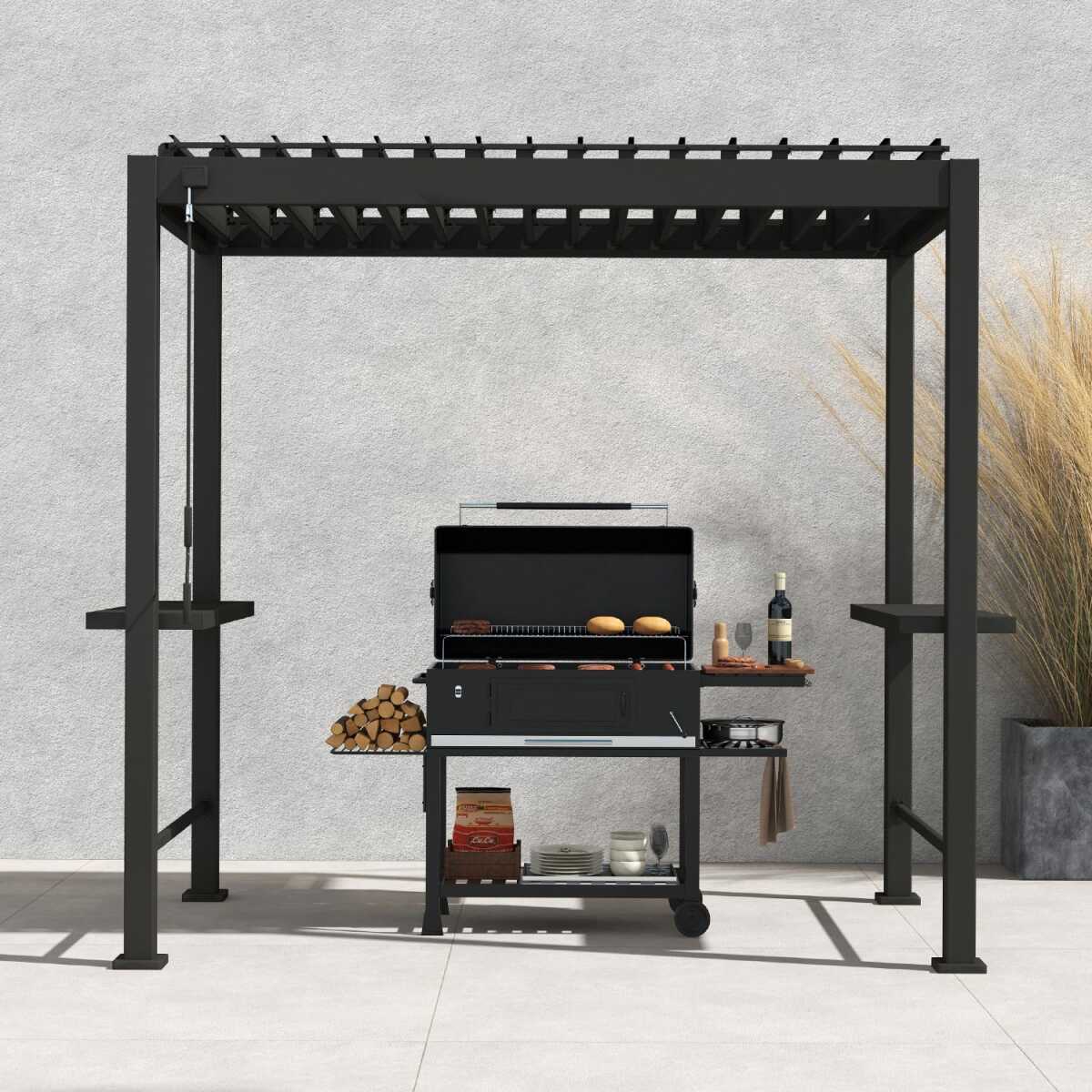 Varikatus MIRADOR BBQ 2,55x1,5m, tumehall - Image 3