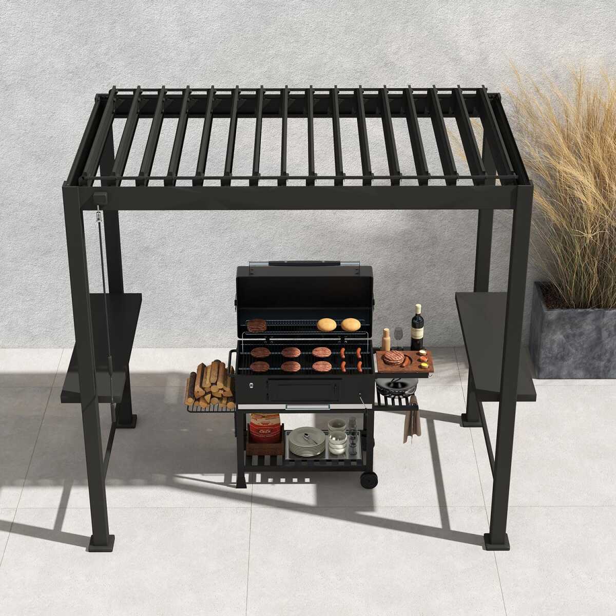 Varikatus MIRADOR BBQ 2,55x1,5m, tumehall - Image 5