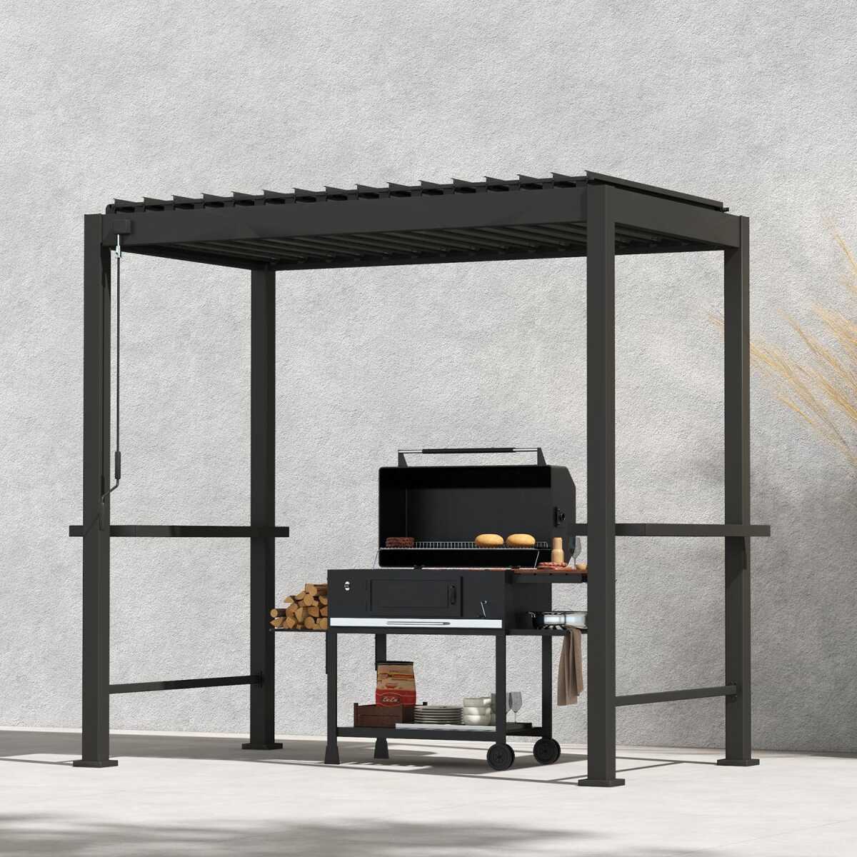 Varikatus MIRADOR BBQ 2,55x1,5m, tumehall - Image 8