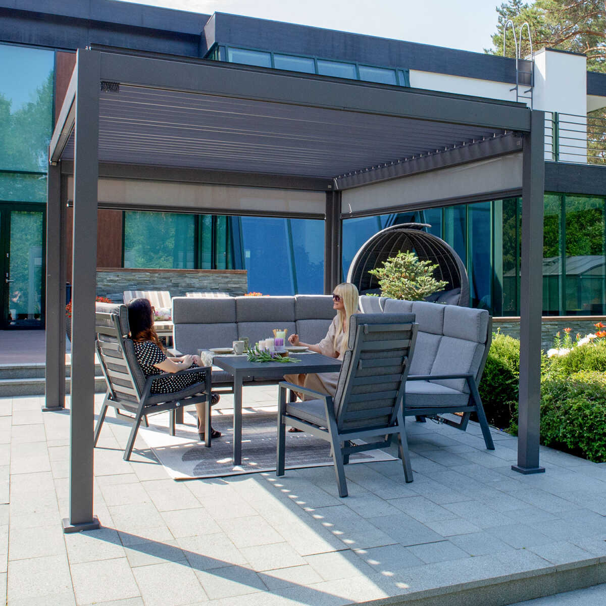 Aiamööblikomplekt CASTEN laud, nurgadiivan - Image 7