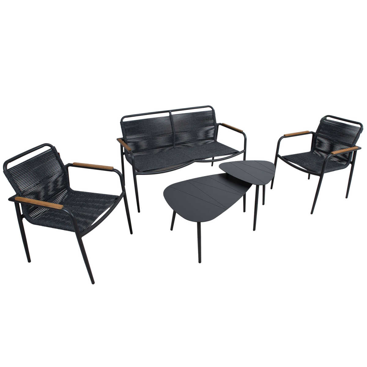 Aiamööblikomplekt NEBO 2 lauda, pink ja 2 tooli - Image 2