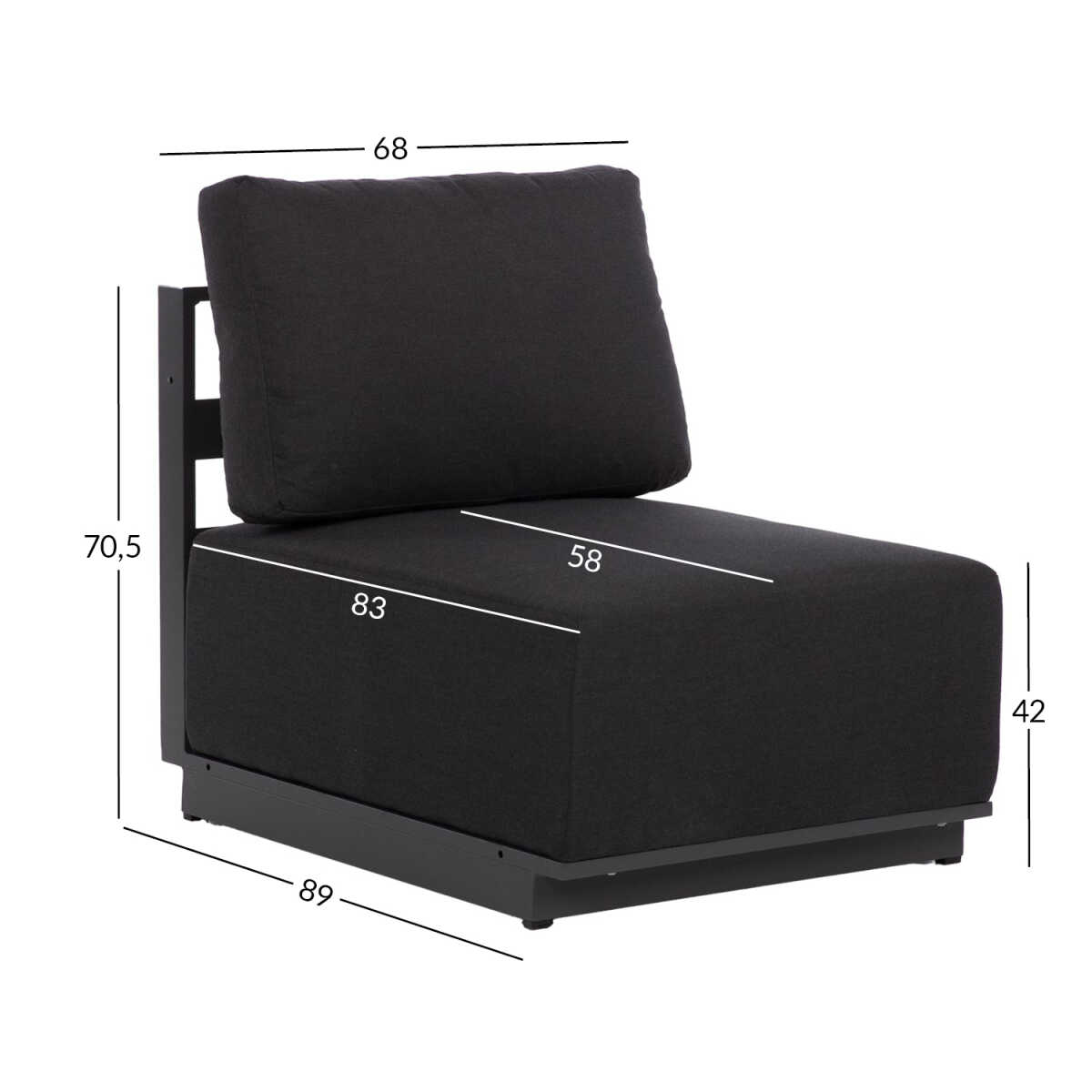 Diivanimoodul FULLER 68x89xH70,5cm, tumehall - Image 2