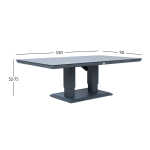 Laud TOMSON 150x90xH2-75 cm, tumehall klaasplaadiga - Image 2