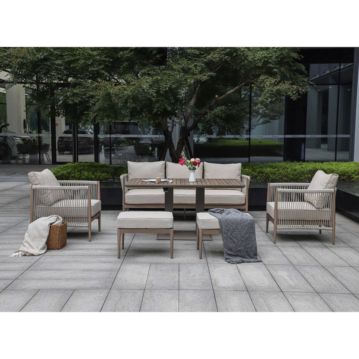 Aiamööblikomplekt MEDINA 7-osaline, beež - Image 8