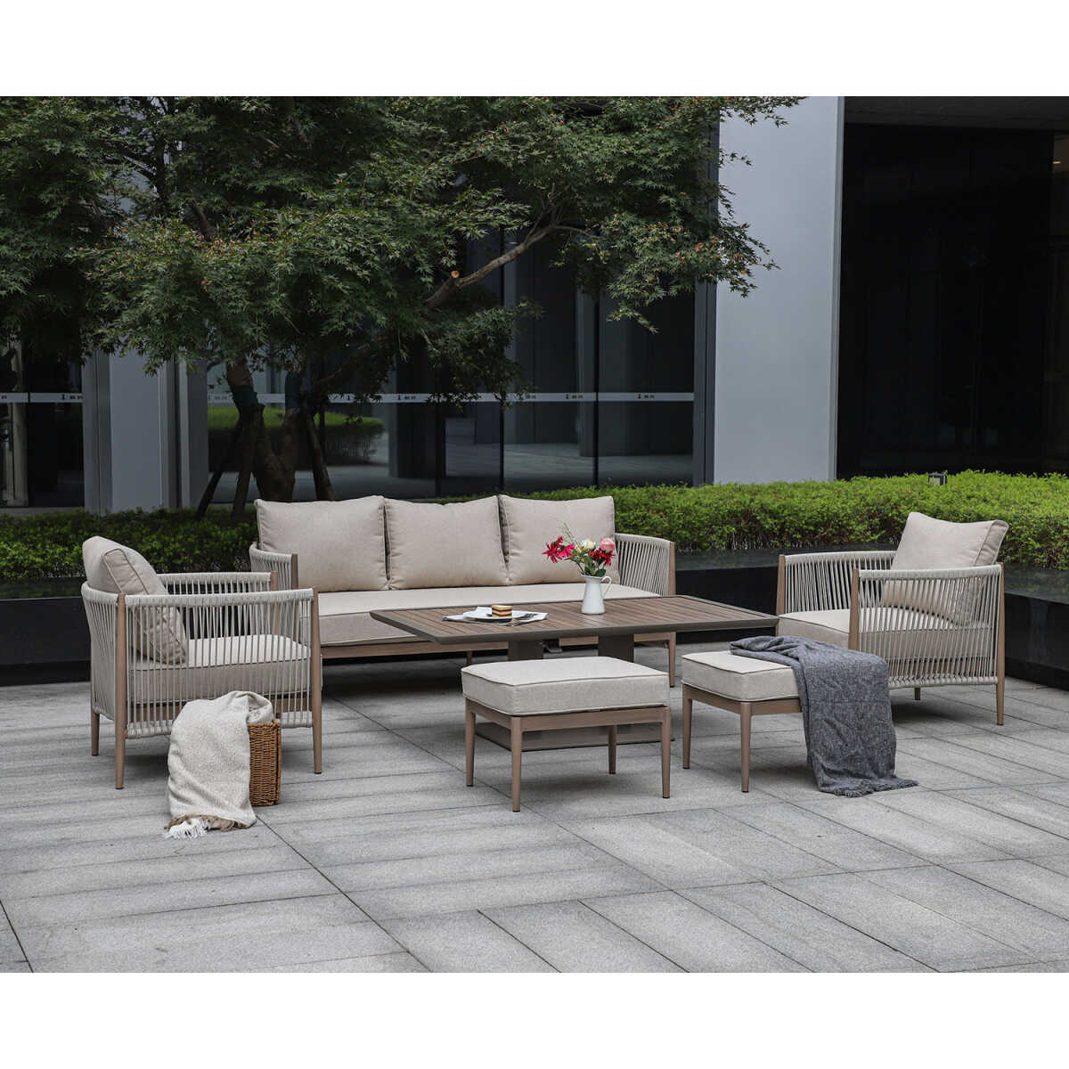 Aiamööblikomplekt MEDINA 7-osaline, beež - Image 10