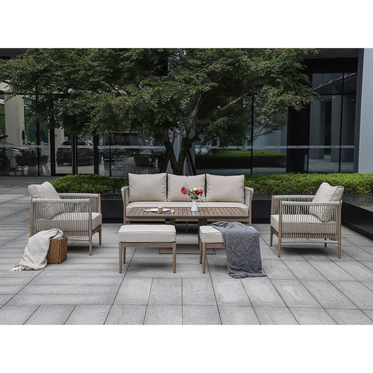 Aiamööblikomplekt MEDINA 7-osaline, beež - Image 11