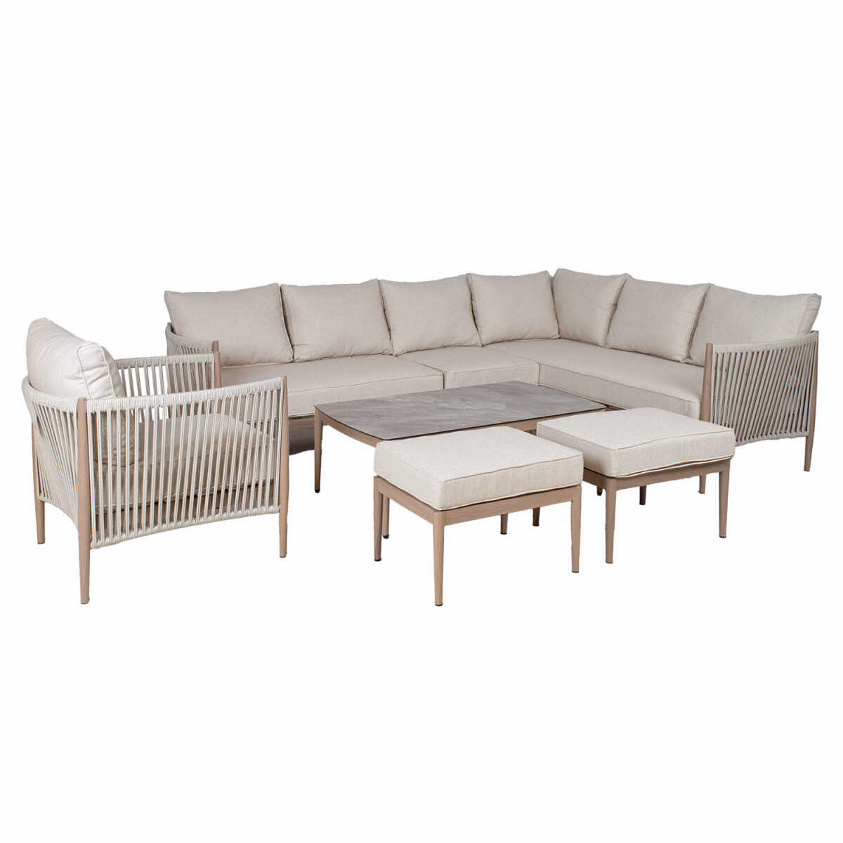 Aiamööblikomplekt MEDINA 5-osaline, beež - Image 3