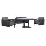 Aiamööblikomplekt BRISTOL laud, diivan ja 2 tooli, hall - Image 3