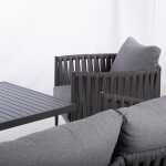 Aiamööblikomplekt BRISTOL laud, diivan ja 2 tooli, hall - Image 8