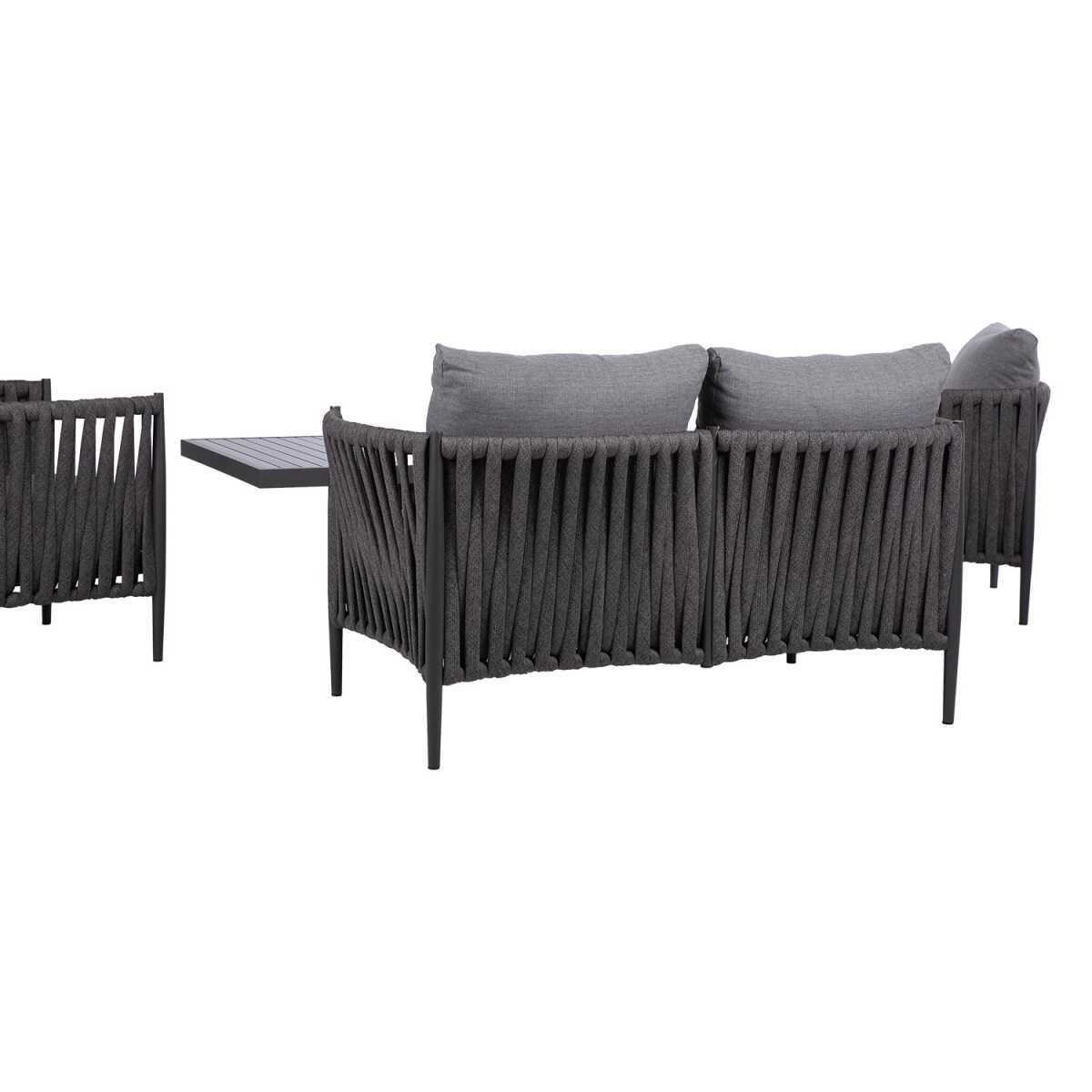 Aiamööblikomplekt BRISTOL laud, diivan ja 2 tooli, hall - Image 10