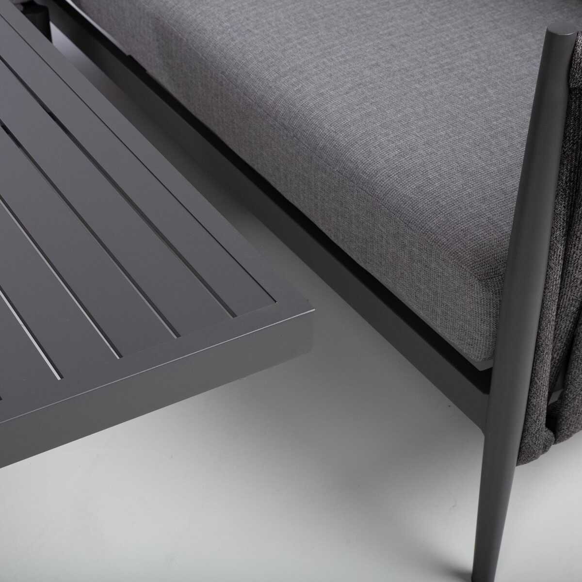 Aiamööblikomplekt BRISTOL nurgadiivan ja laud, hall - Image 9