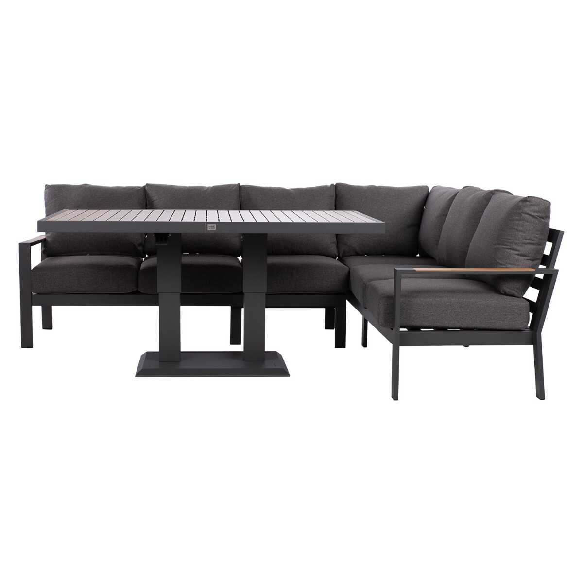 Aiamööblikomplekt RIO nurgadiivan ja laud, tumehall - Image 5