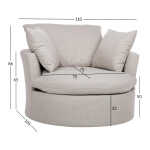 Tugitool FLUFFY pöörlev 110x105xH65/86cm, helehall - Image 2