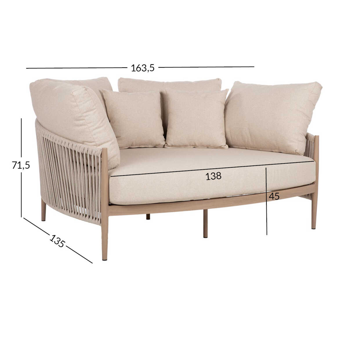 Diivan MEDINA 163,5x135xH71,5cm, beež - Image 2