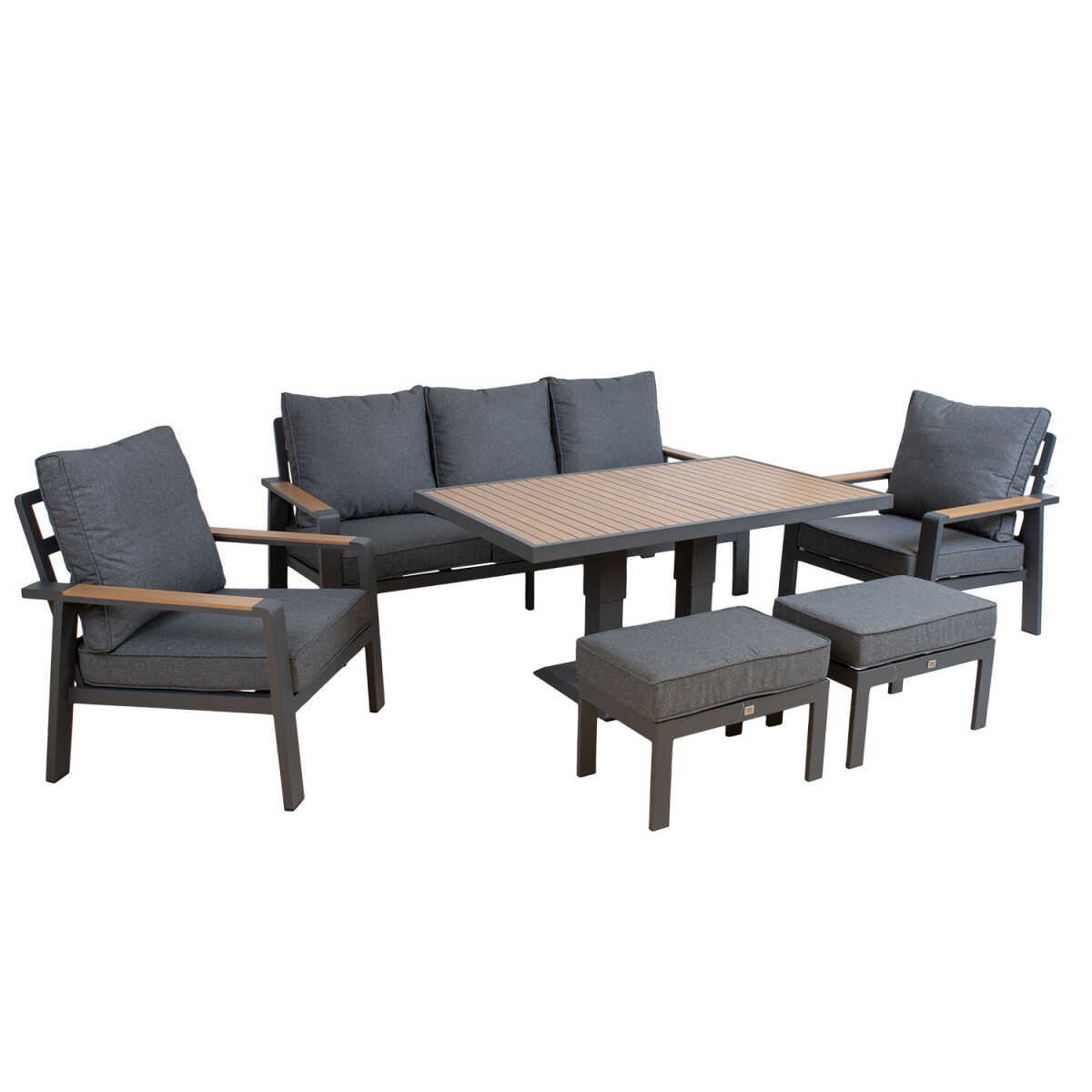 Aiamööblikomplekt PARKER 6-osaline, hall - Image 3