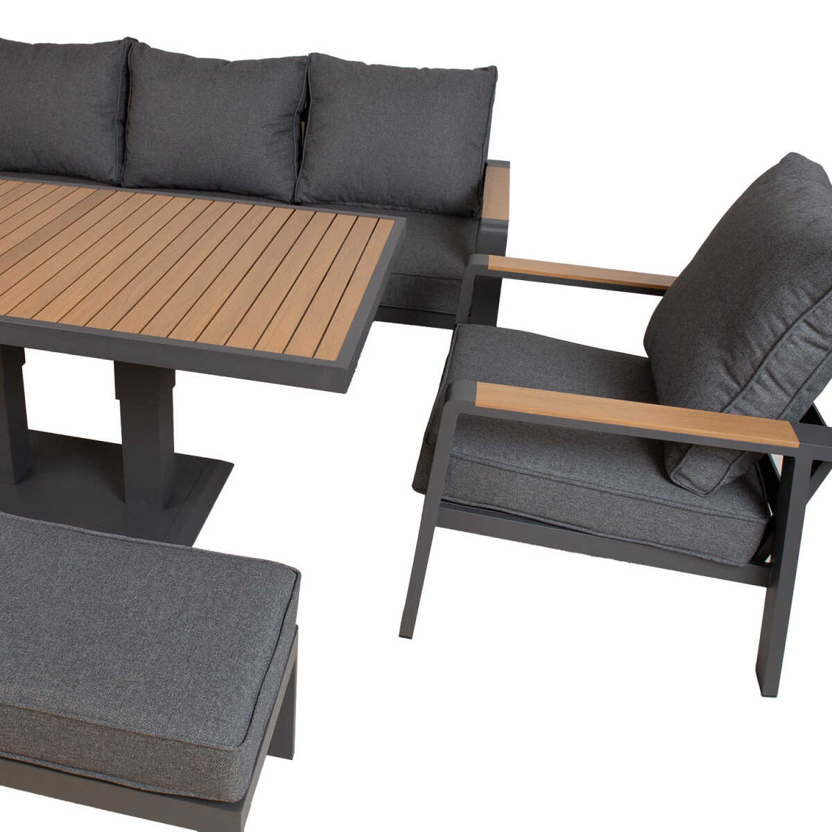 Aiamööblikomplekt PARKER 5-osaline, hall - Image 5