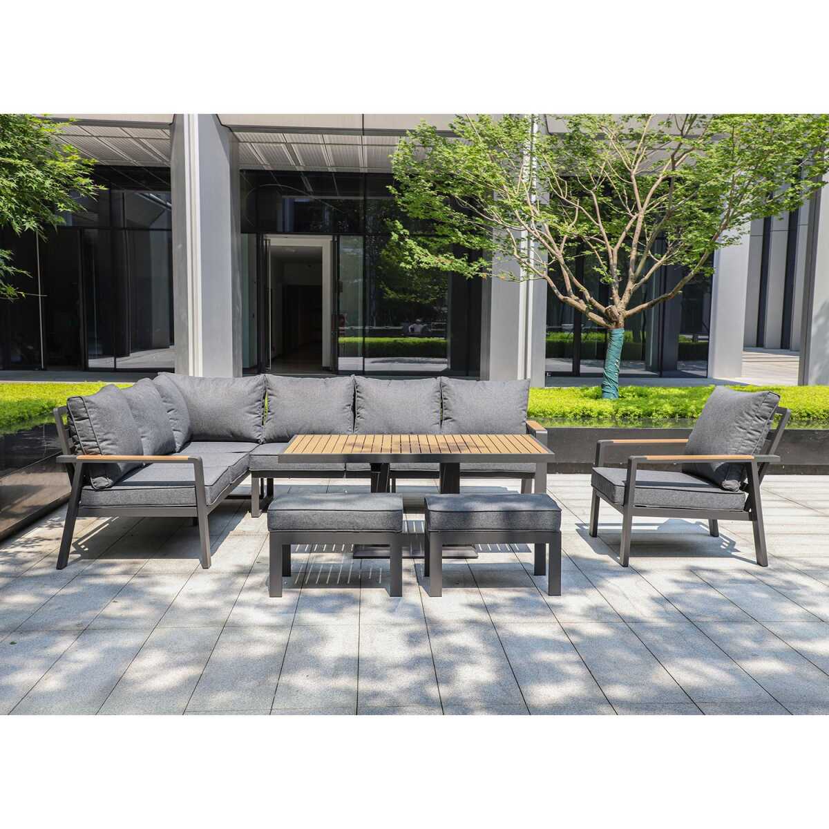 Aiamööblikomplekt PARKER 5-osaline, hall - Image 6