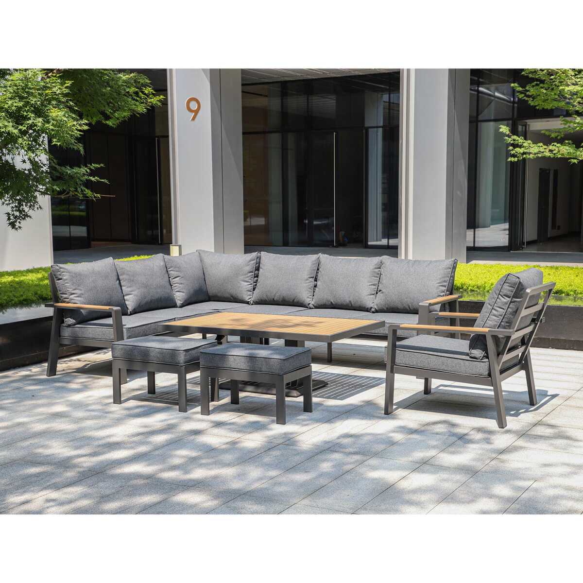 Aiamööblikomplekt PARKER 5-osaline, hall - Image 7