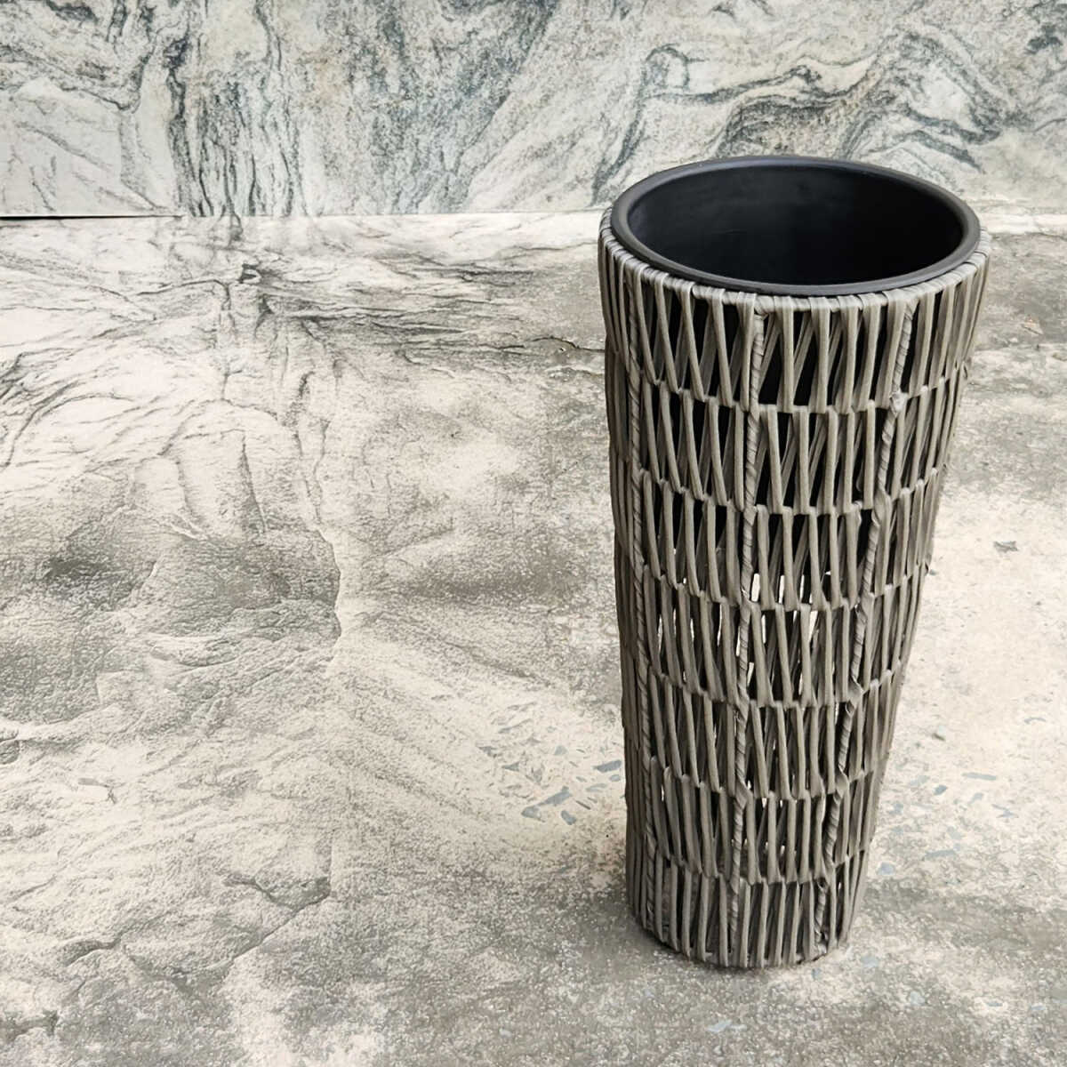 Lillepotiümbris WICKER D28xH50cm, hall - Image 4