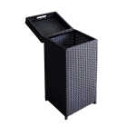 Prügikast WICKER 36x36xH80cm, must - Image 4