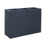 Lillekast WICKER 84x30xH62cm, must