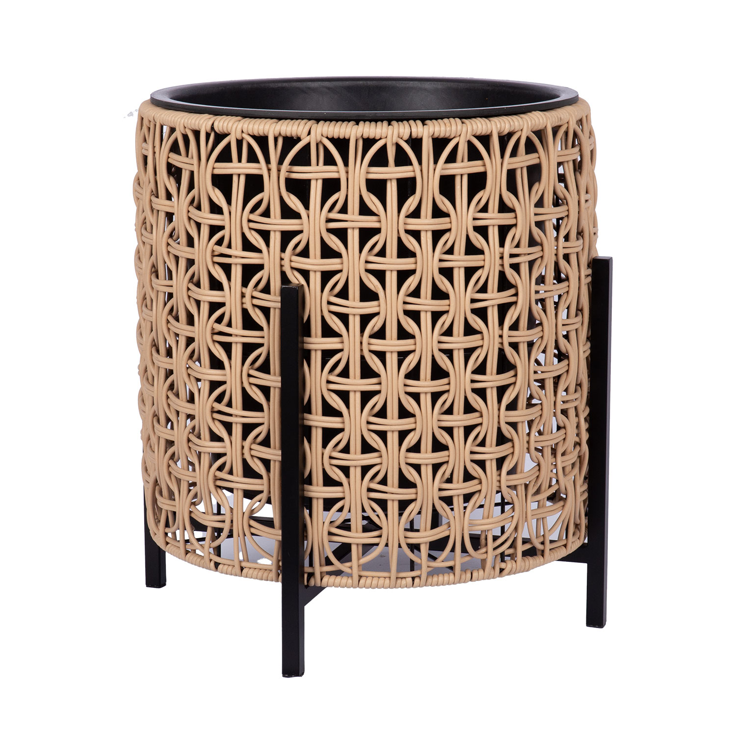 38224 Lillepott WICKER alusega 39x39xH42cm, helepruun - Image 1